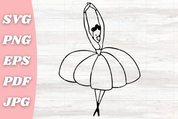 Cute Ballerina Embroidery Design