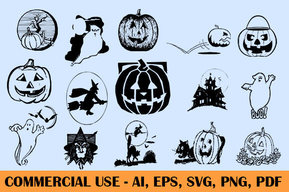 Halloween SVG Bundle, Pumpkin Retro Vol-2