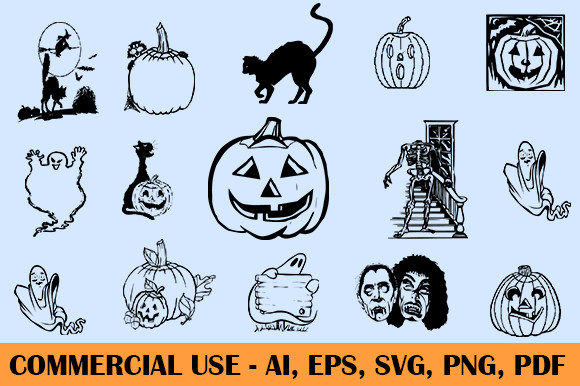 Halloween SVG Bundle, Pumpkin Retro Vol-3